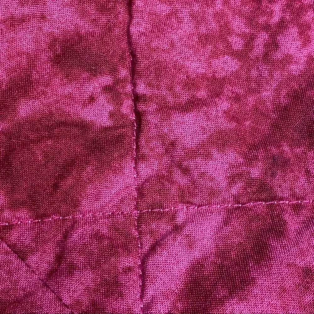 Handmade NWT floral lap quilt pink, burgundy and green size 52” X 41”